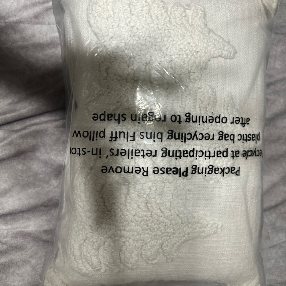 White Textured pine tree pillow
